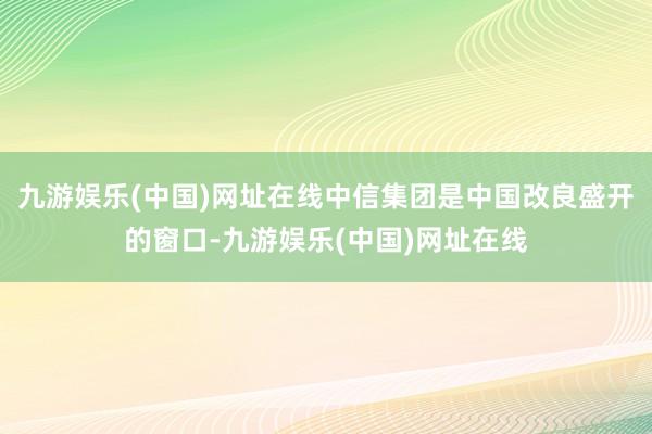 九游娱乐(中国)网址在线中信集团是中国改良盛开的窗口-九游娱乐(中国)网址在线