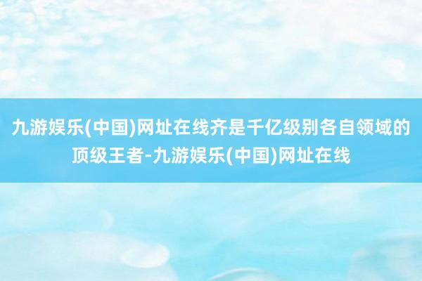 九游娱乐(中国)网址在线齐是千亿级别各自领域的顶级王者-九游娱乐(中国)网址在线