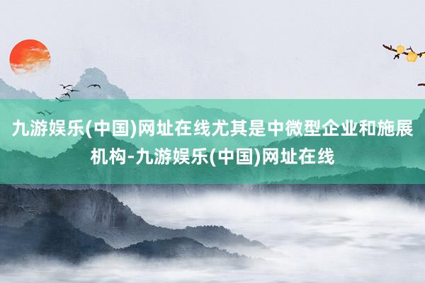 九游娱乐(中国)网址在线尤其是中微型企业和施展机构-九游娱乐(中国)网址在线