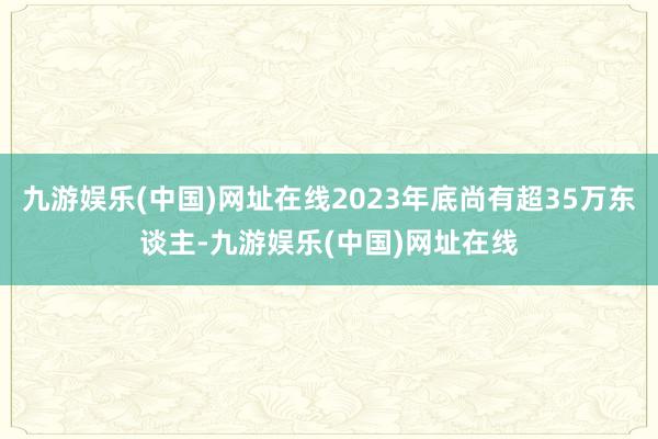 九游娱乐(中国)网址在线2023年底尚有超35万东谈主-九游娱乐(中国)网址在线