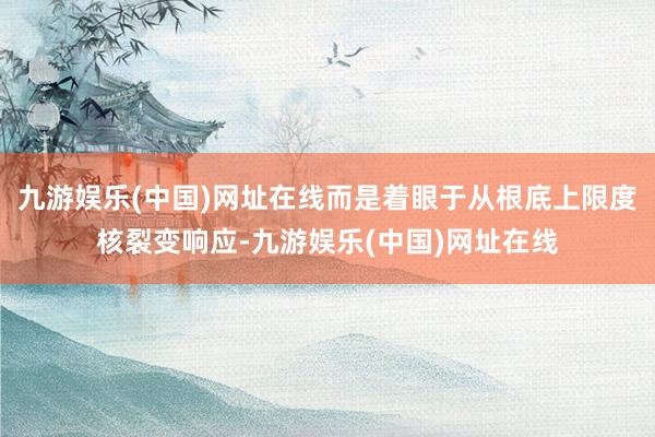 九游娱乐(中国)网址在线而是着眼于从根底上限度核裂变响应-九游娱乐(中国)网址在线