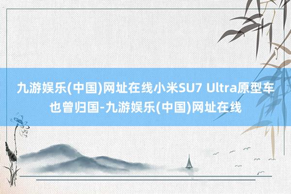 九游娱乐(中国)网址在线小米SU7 Ultra原型车也曾归国-九游娱乐(中国)网址在线